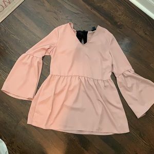 Halogen pink top w/ velvet bow back